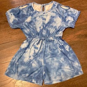 Toddler girls blue tye dye romper 3T/4T
